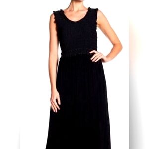 Max Studios Elegant Black Sleeveless Dress With Velvet Bottom Nwt Size M